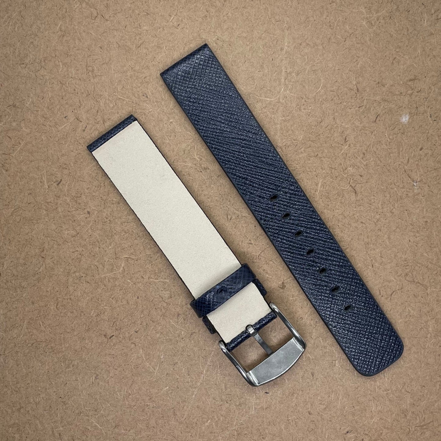18mm Formal Textured Leather Watch Strap – Premium Finish