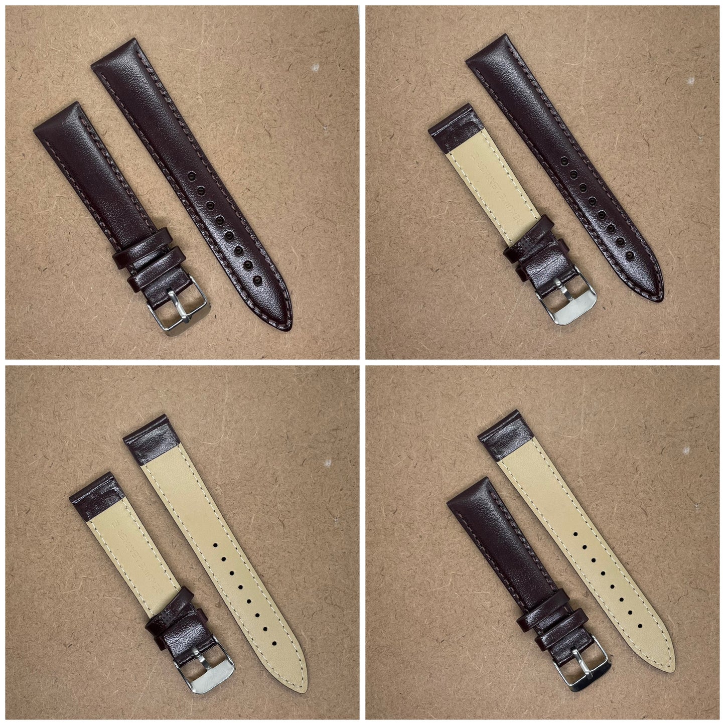18mm Leather Watch Strap – Classic Plain Colors