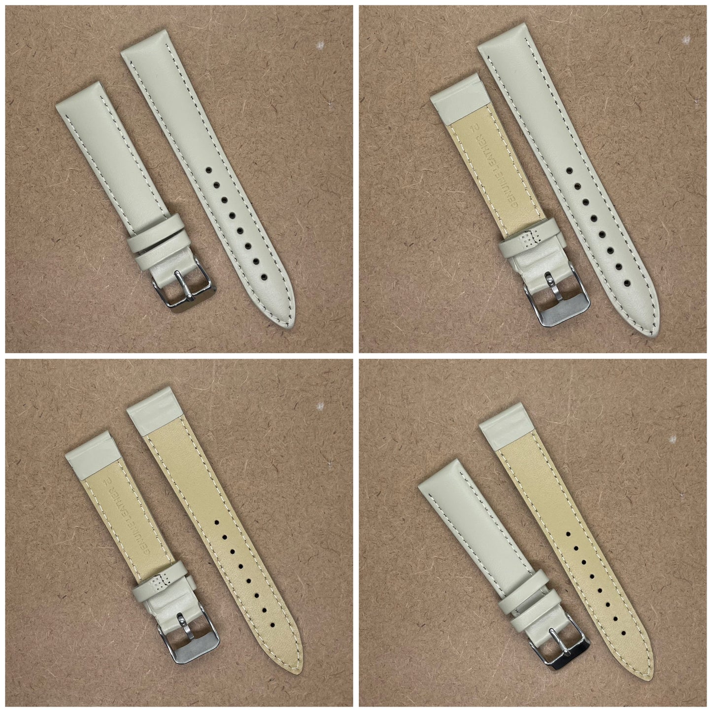 18mm Leather Watch Strap – Classic Plain Colors