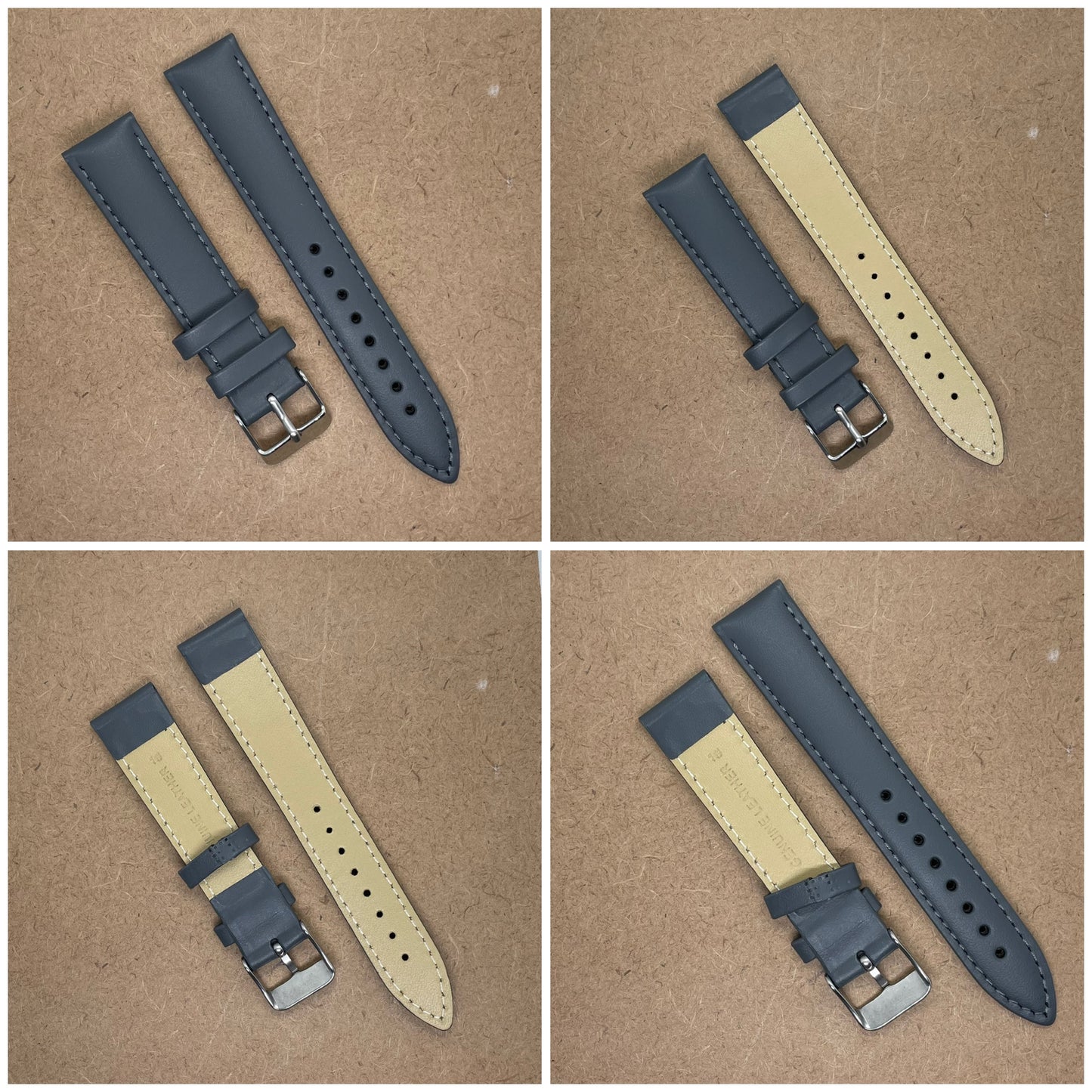 18mm Leather Watch Strap – Classic Plain Colors