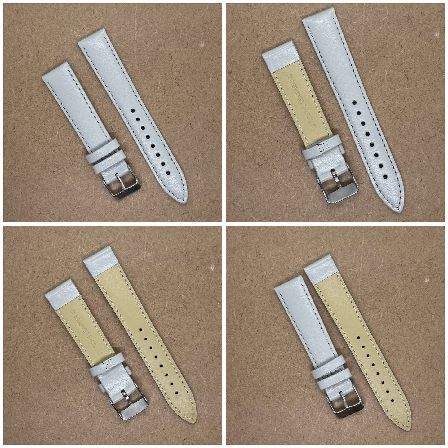 18mm Leather Watch Strap – Classic Plain Colors