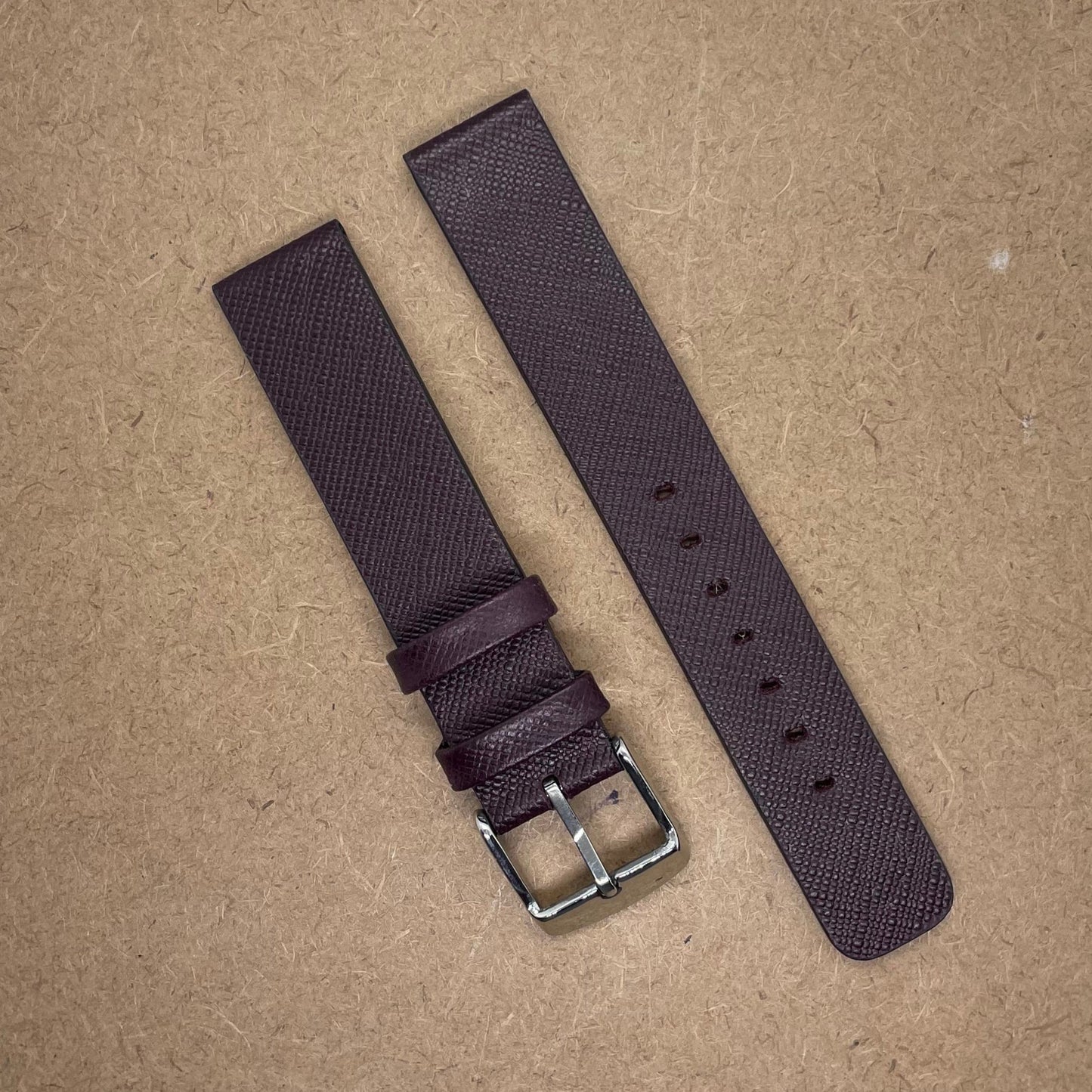 18mm Formal Textured Leather Watch Strap – Premium Finish
