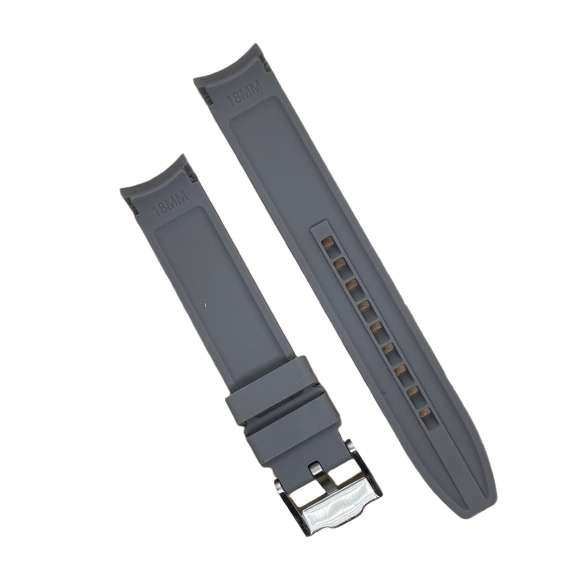 18mm Curved End Silicone Watch Strap – Sporty Comfort and Perfect Fit
