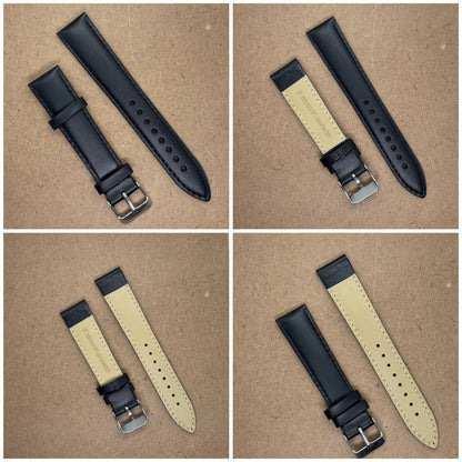 18mm Leather Watch Strap – Classic Plain Colors