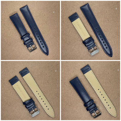 18mm Leather Watch Strap – Classic Plain Colors