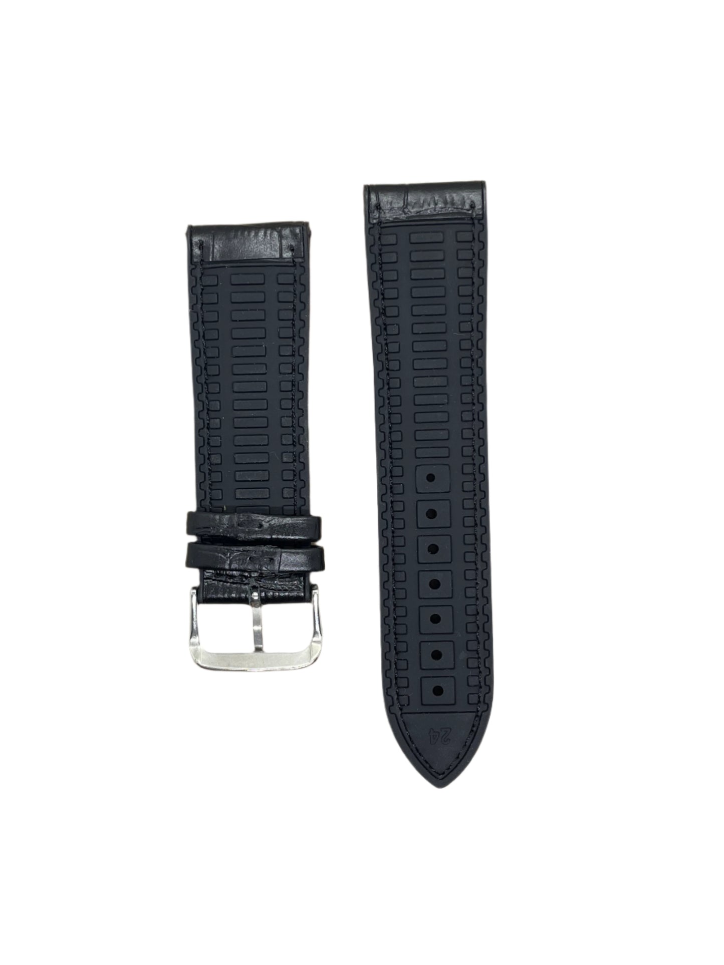 Hybrid Leather & Rubber Watch Strap – 20mm / 22mm / 24mm | Suparv Straps