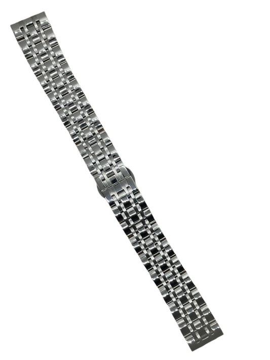 18mm 7-Link Solid Stainless Steel Bracelet – Brushed & Glossy Finish | Suparv Accessories